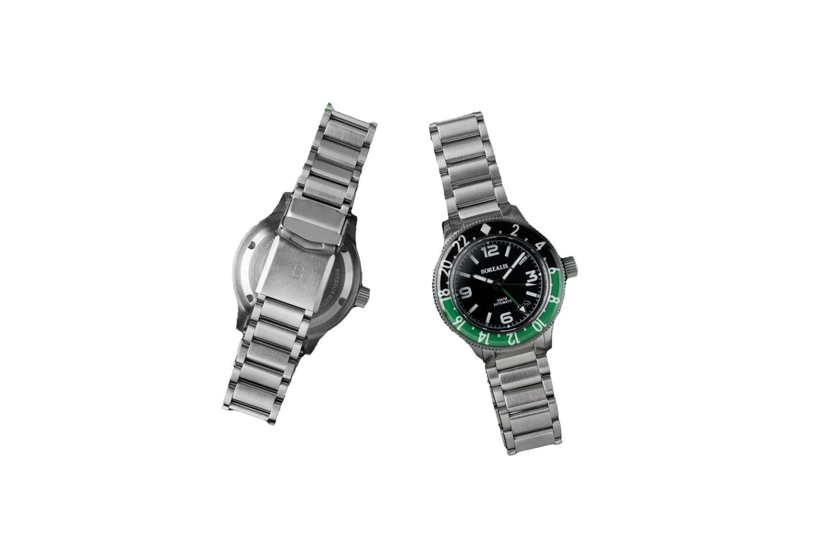 Pre-Order Borealis Sea Storm MK2 GMT Version BI Green Black Bezel Date - Borealis Watch Company